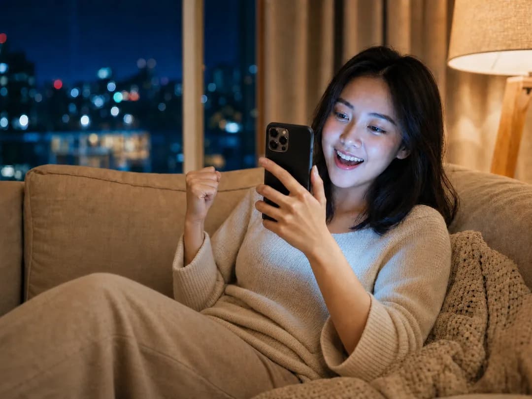 뽑기에 성공해 환호하는 모습